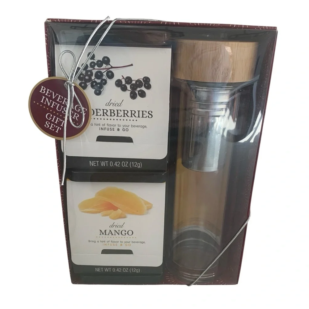 NEW Beverage Infuser Gift Set with Bamboo Lid